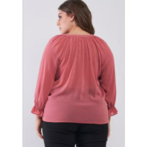HAUTE CURVE Forever 21 Mauve 3/4 Sleeves Top - Picture 6 of 7